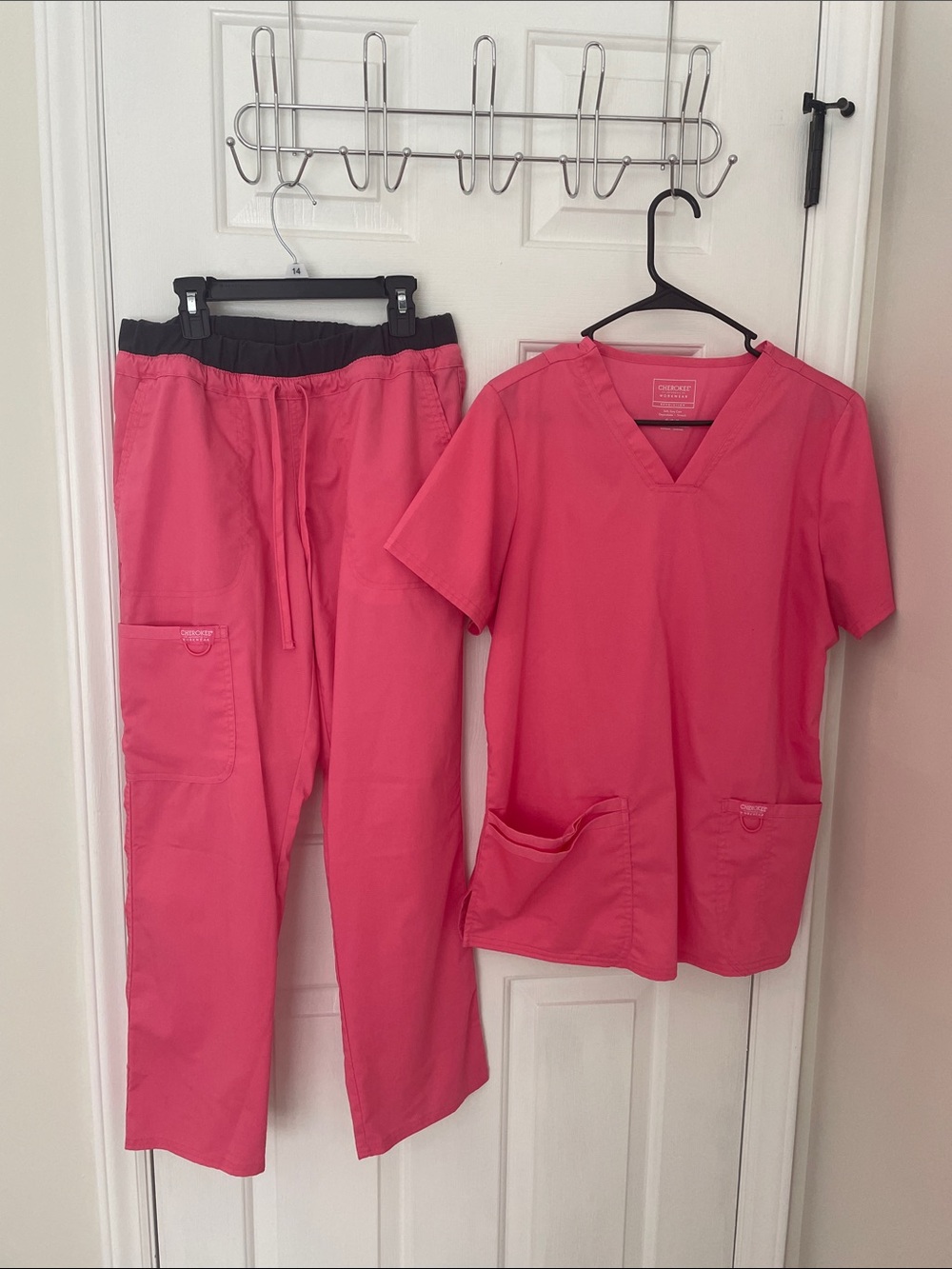 Cherokee Women’s Hot Pink Drawstring Joggers - Elastic Waist Casual Fit